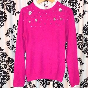 Pink Embellished Women's Sweater